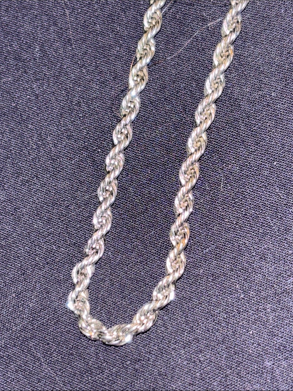 Sterling Silver 16” Twisted Rope Necklace 14g